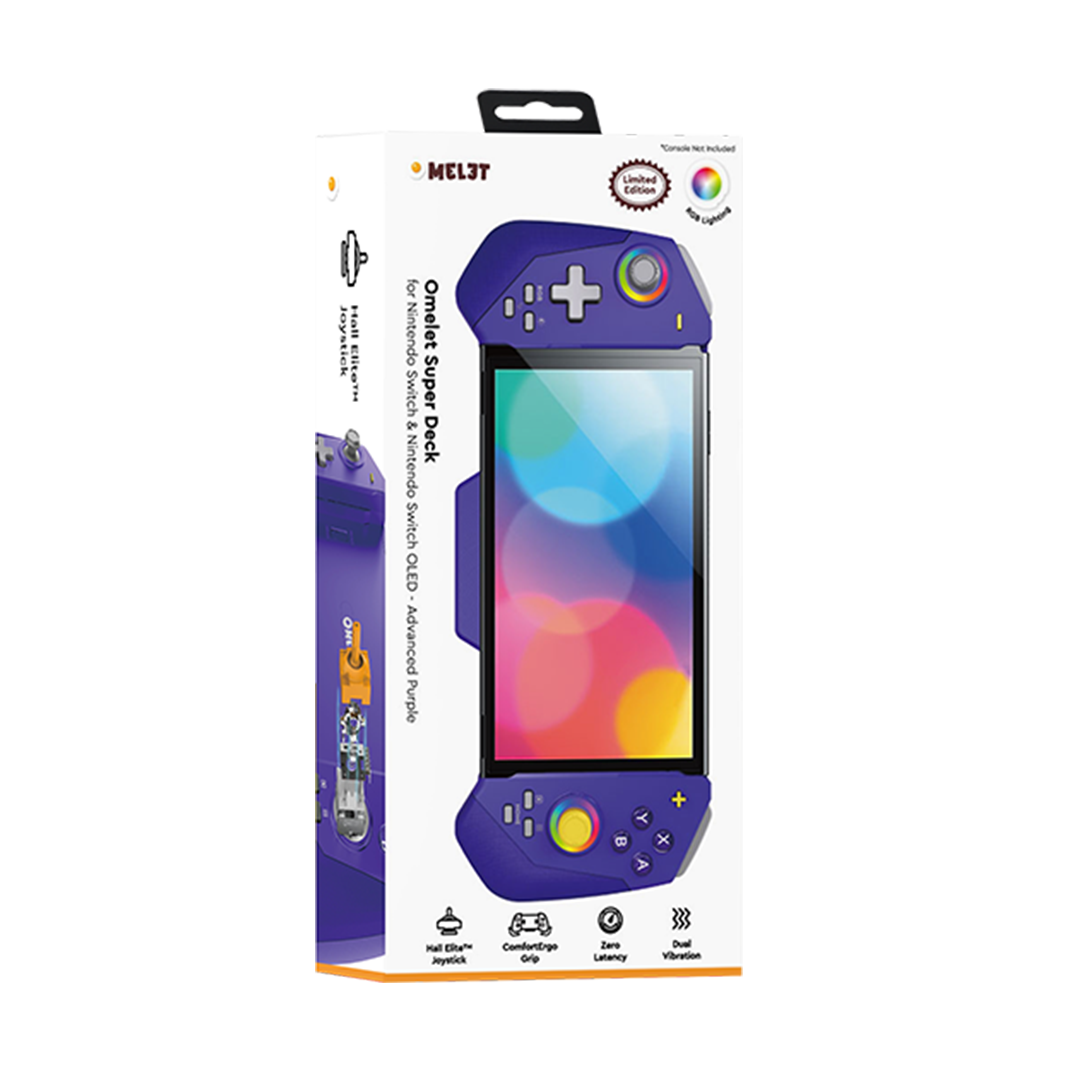 Drift-free Nintendo Switch OLED handheld in a retro Gameboy design with Hall-Effect precision for gaming accuracy.