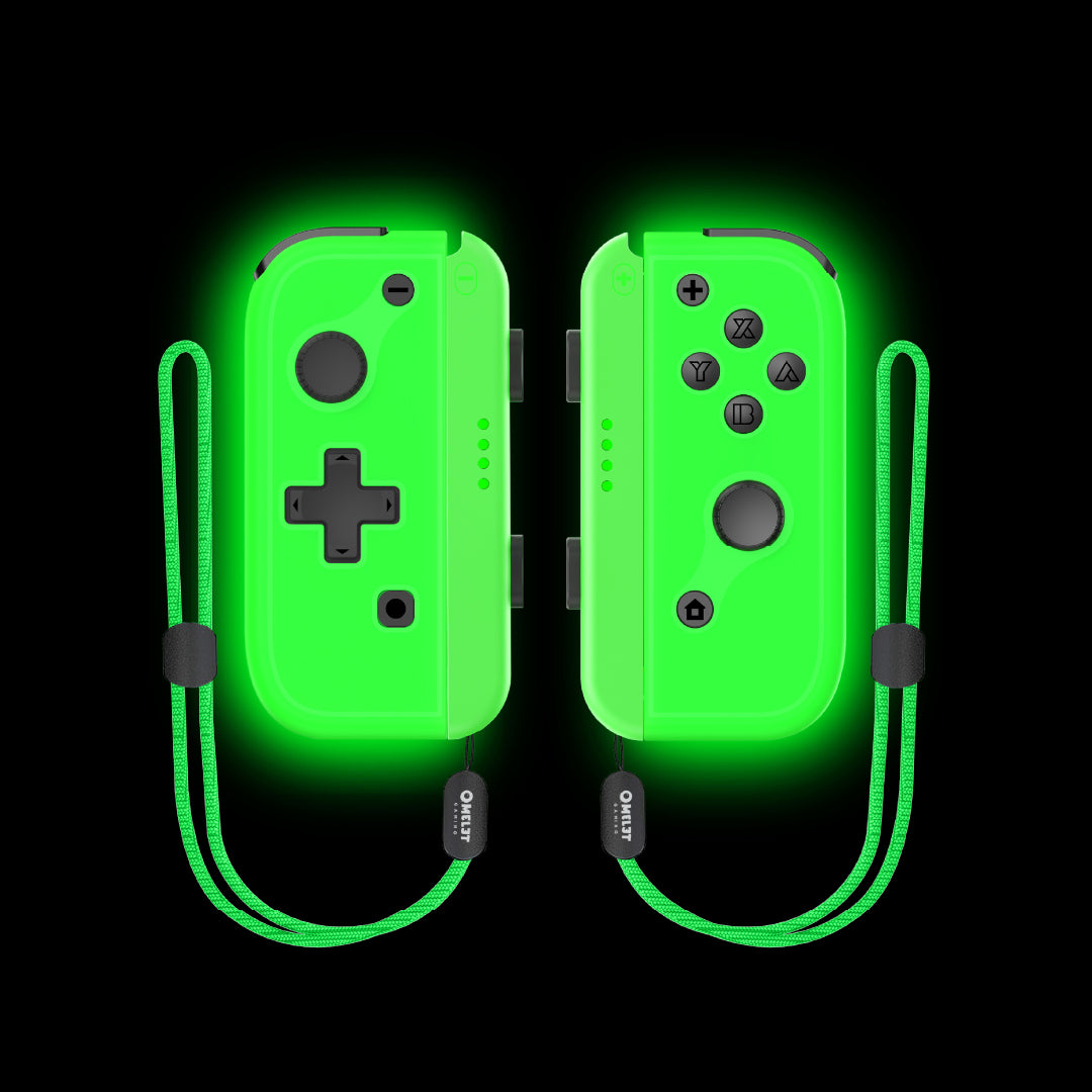 Glow-in-the-dark Joy Con for Nintendo Switch, offering drift-free gaming with advanced Hall Effect technology