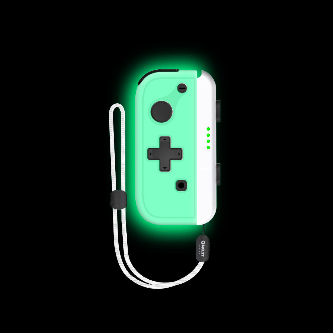 Glow-in-the-dark Nintendo Switch Joy Con with Hall Effect technology for smooth and precise gameplay