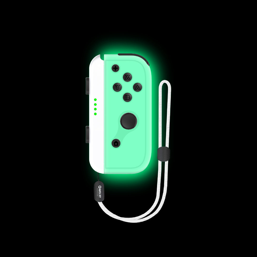 Joy Con designed for drift-free gaming, featuring a stylish glow-in-the-dark design and Hall Effect joysticks